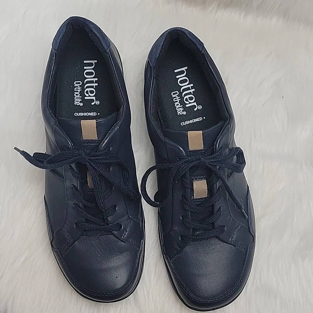 HOTTER Fearne II Otholite Navy Blue Lace Up Comfort Casual Sneaker Shoes 8.5 NEW